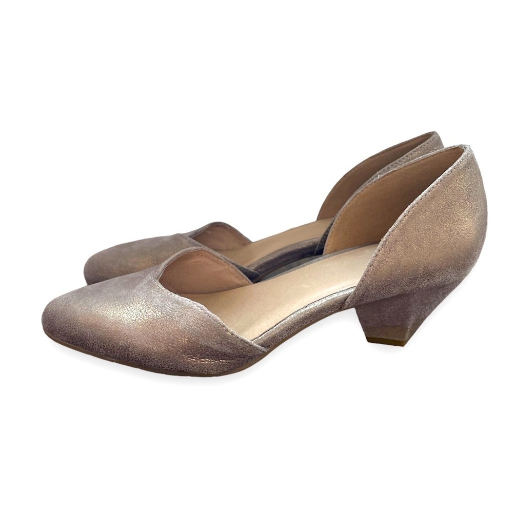 Eileen Fisher Rumi Metallic Suede Pumps